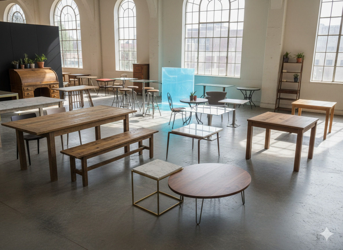 Bord i olika storlekar och stilar